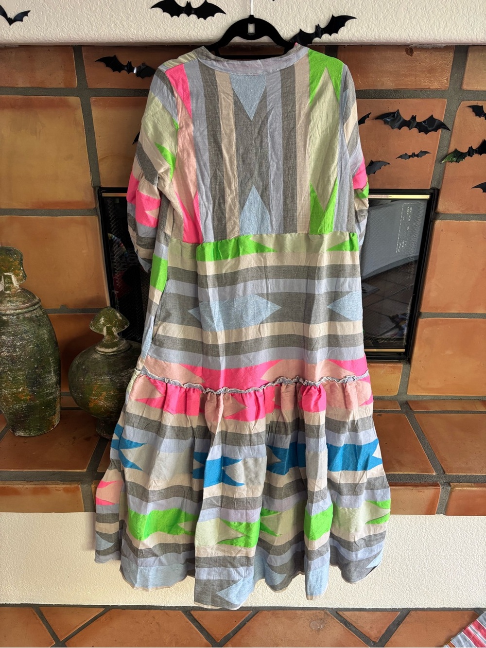 Handmade Italian cotton geometric botique dress - Picture 4 of 8